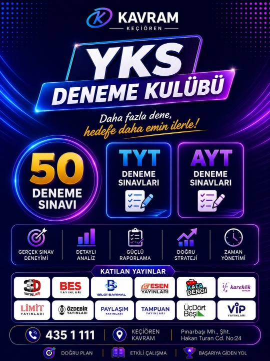 Keçiören Kavram YKS Deneme Kulübü | 50 TYT-AYT Deneme Sınavı